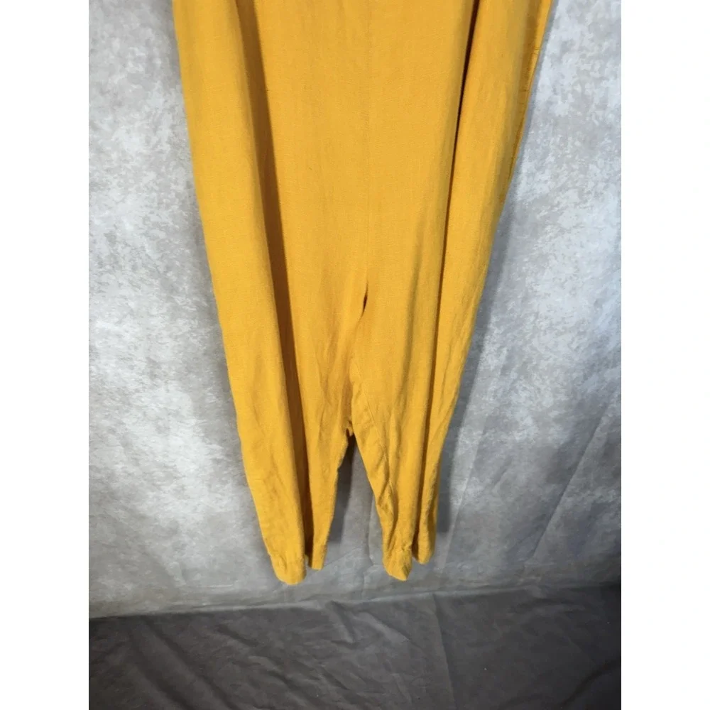 Everlane The Linen Square-Neck Jumpsuit In Goldenrod Yellow Women's Sz 10